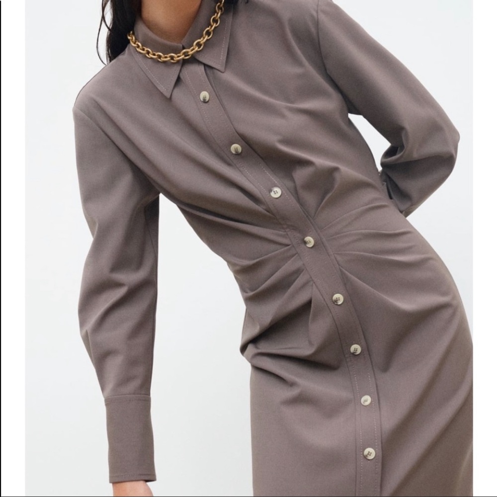 Zara Draped Shirt Dress